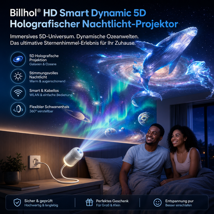 Billhol® Nachtlicht-Projektor – Intelligenter holografischer Sternprojektor🐰