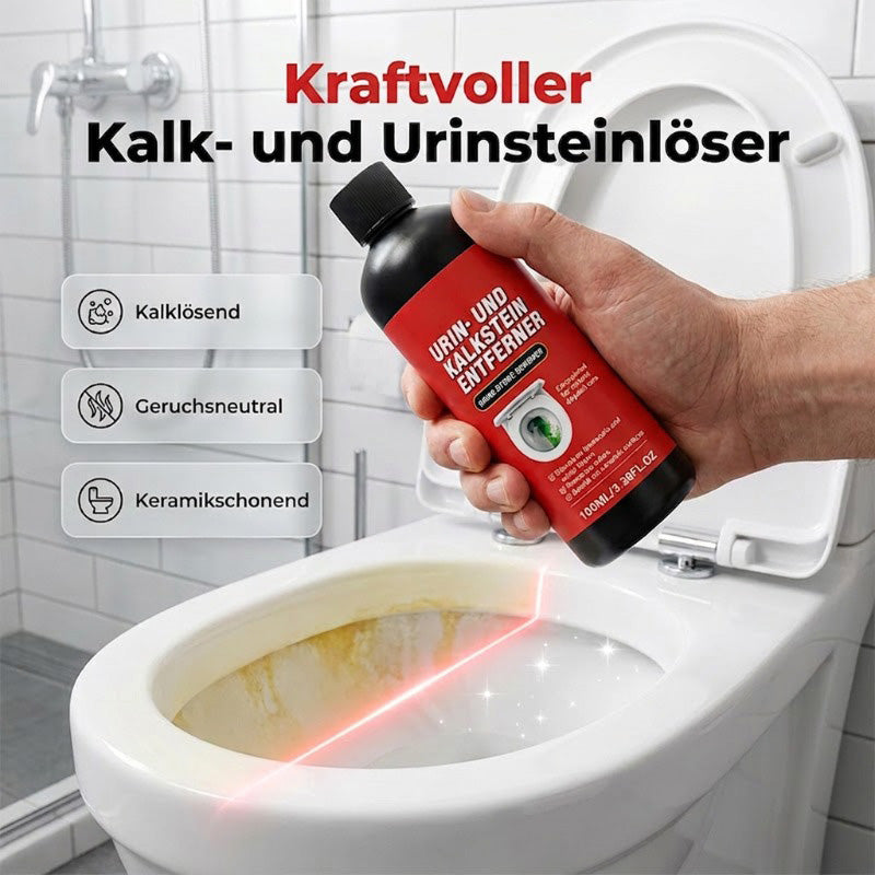 ❤️🔥 Kraftvoller Kalk- und Urinsteinlöser 🏠🚽  neutralisiert Gerüche, reinigt porentief, schützt Keramik vor Kratzern, wirkt sekundenschnell, ohne Schrubben🔴